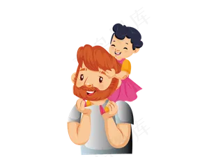 父亲节可爱的父女人物