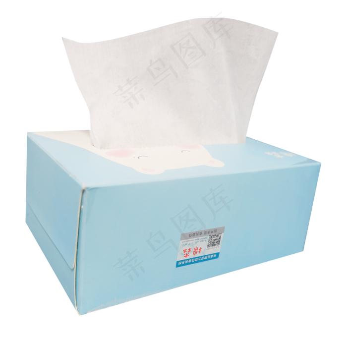 蓝色抽纸盒抽纸,免抠元素