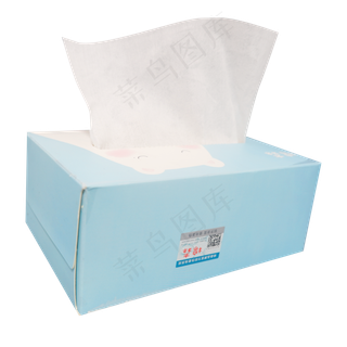蓝色抽纸盒抽纸,免抠元素