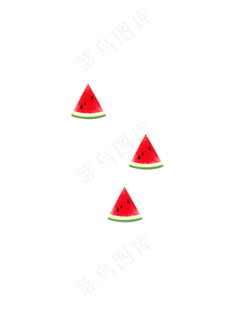 夏季手绘西瓜切片