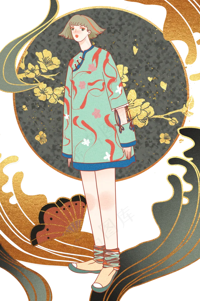 国潮模特,免抠元素(2000X3000(DPI:299))psd模版下载