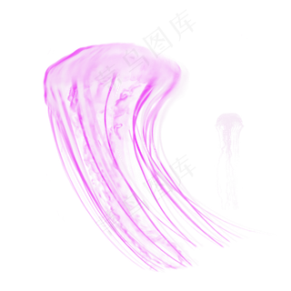 紫色海洋透明生物水母元素,免抠元素