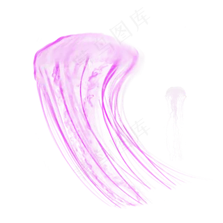紫色海洋透明生物水母元素,免抠元素