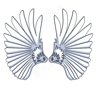 飞舞张开白色翅膀,免抠元素