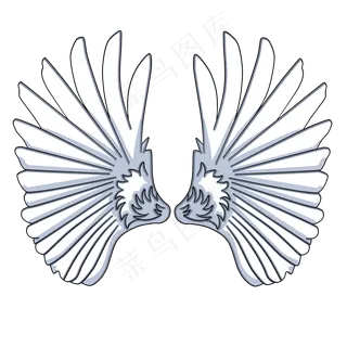 飞舞张开白色翅膀,免抠元素