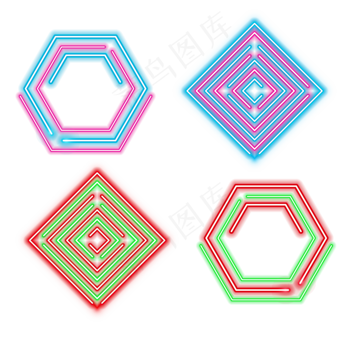 618边框霓虹灯促销图标装饰图案(2000X2000(DPI:300))psd模版下载
