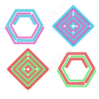 618边框霓虹灯促销图标装饰图案