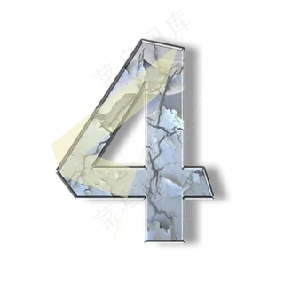 破旧裂纹墙壁PSD数字4