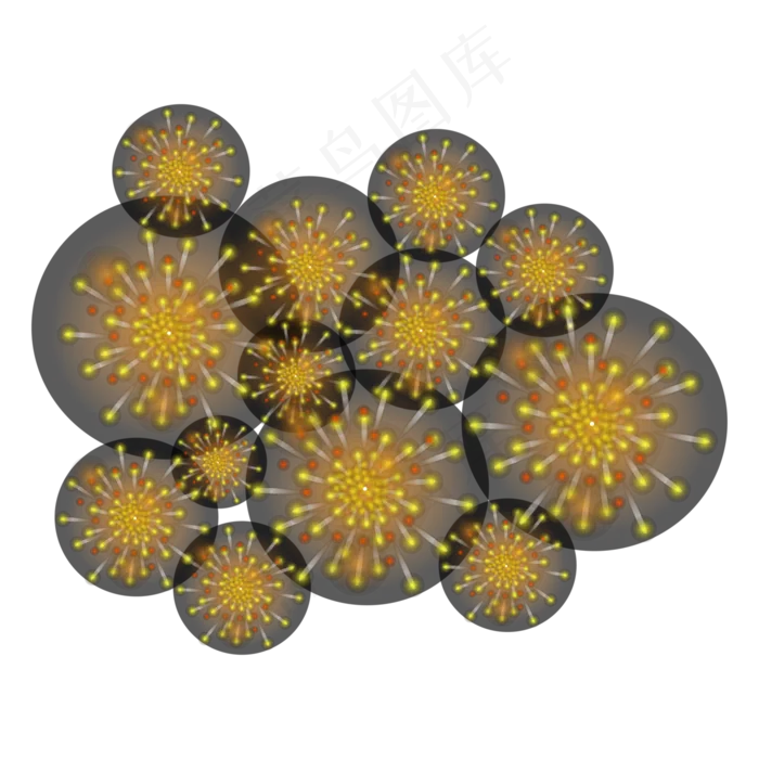 矢量手绘卡通烟花,免抠元素(4167*4167px 300 dpi )ai矢量模版下载