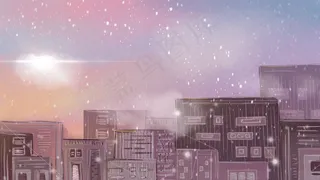 紫色系噪点风治愈美景霞光配图