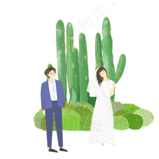 一起去拍婚纱照的小情侣,免抠元素