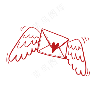 信封和翅膀PNG免抠素材