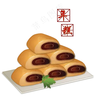 春节习俗年糕手绘,免抠元素