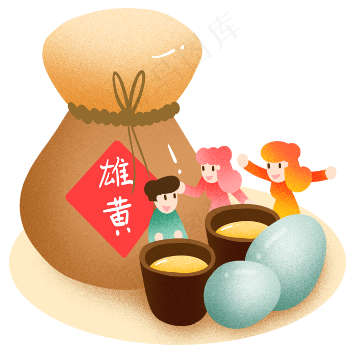 端午节雄黄酒插画
