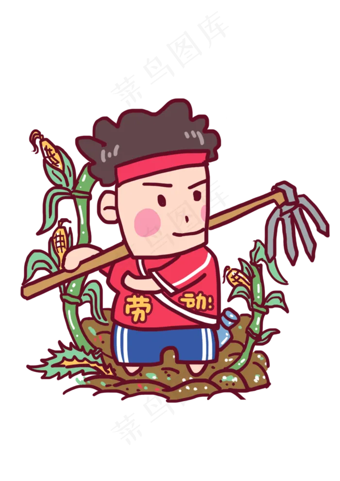 五一劳动节卡通人物造型(2480X3508(DPI:300))psd模版下载