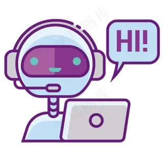 卡通可爱的机器人PNG素材,免抠元素