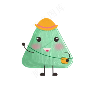 端午节绿色粽子戴帽子