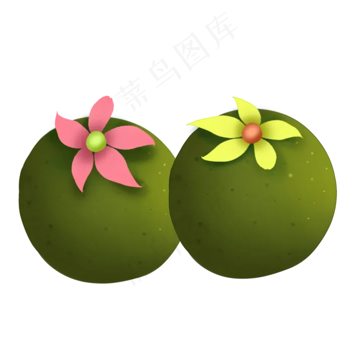 清明节小花青团食物