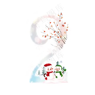 冬天雪人数字2