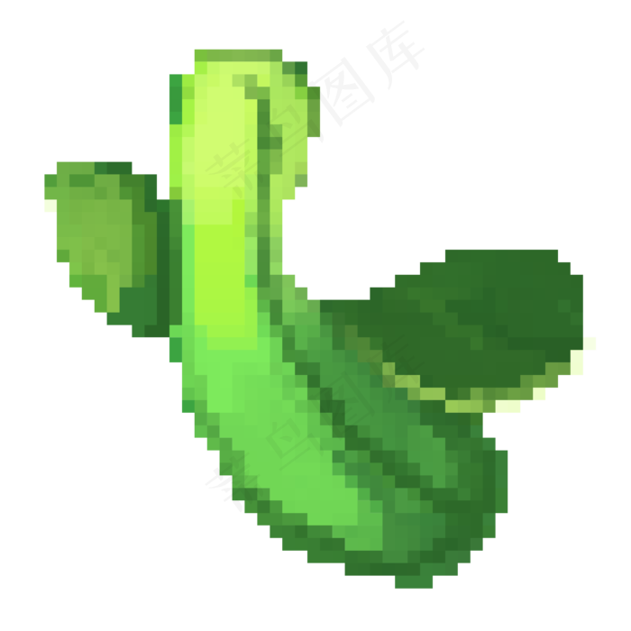 像素绿色的黄瓜插画