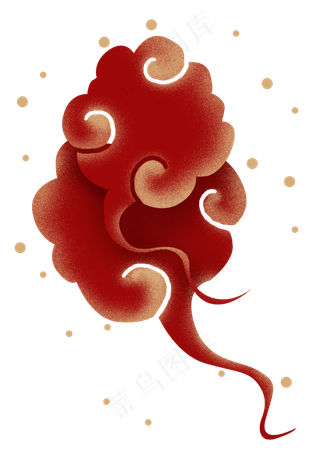 新年红色金色祥云装饰,免抠元素