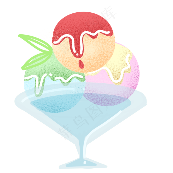 水果冰激凌的插画 水果冰激凌的插画