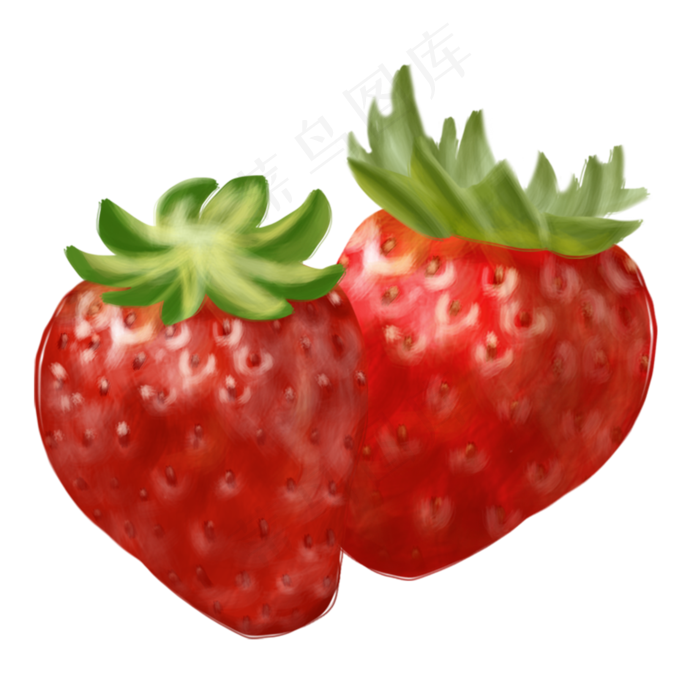 夏季水果草莓手绘插画psd