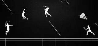 羽毛球社招生创意黑色banner