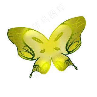 春季渐变荧光蝴蝶素材