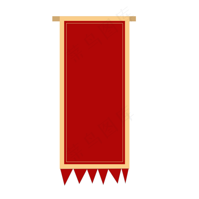 卡通矢量红色卷轴旗帜,免抠元素