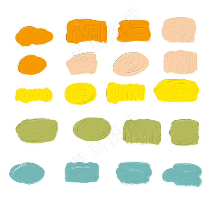 油画颜料笔刷(2448X2448(DPI:72))psd模版下载