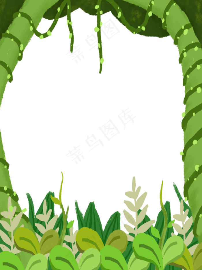 热带边框装饰藤蔓热带PNG,免抠元素(3000X4000(DPI:300))psd模版下载