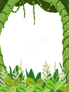 热带边框装饰藤蔓热带PNG,免抠元素