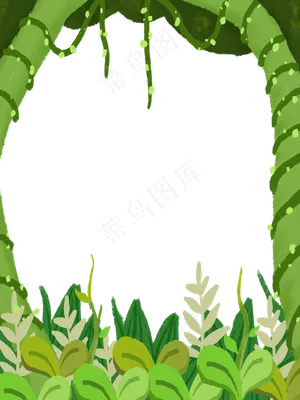 热带边框装饰藤蔓热带PNG,免抠元素