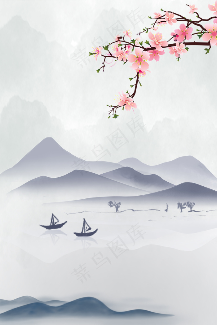 中国风水墨画古韵平面广告(3545*5315px 	      )psd模版下载
