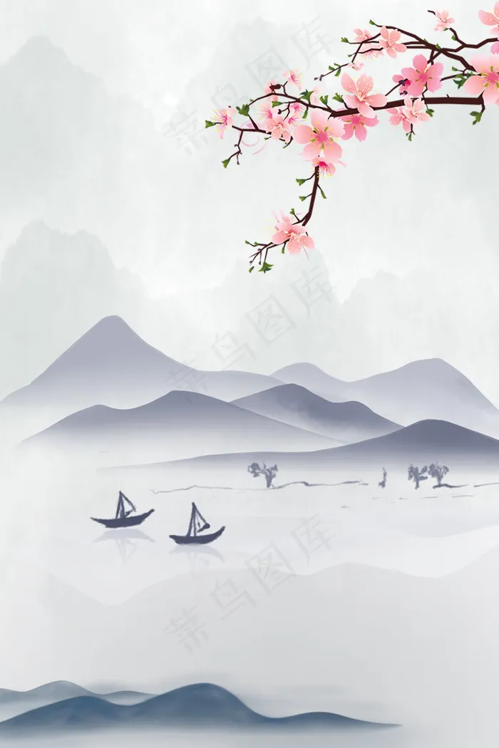中国风水墨画古韵平面广告(3545*5315px 	      )psd模版下载