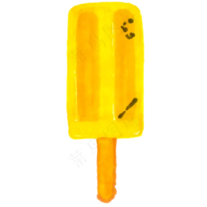 黄色冰棒卡通手绘(2000X2000(DPI:300))psd模版下载