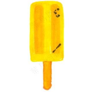 黄色冰棒卡通手绘
