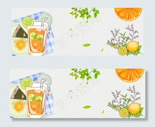 清新文艺水果柠檬茶水果茶淘宝banner