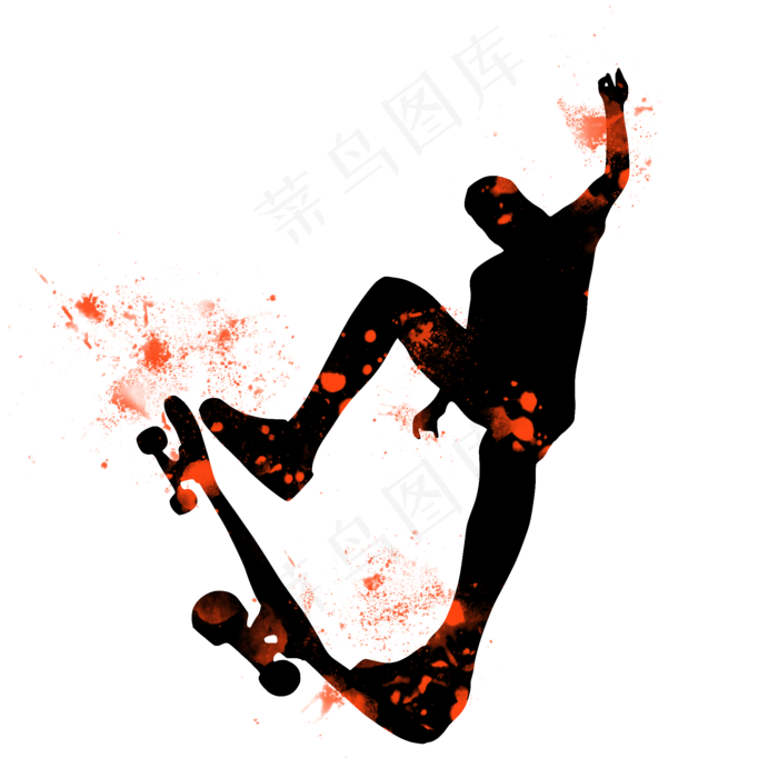 开学季滑板社团招新剪影,免抠元素