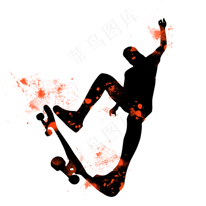开学季滑板社团招新剪影,免抠元素(2000X2000(DPI:300))psd模版下载