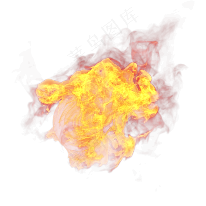一团燃烧的火花,免抠元素(2000X2000)