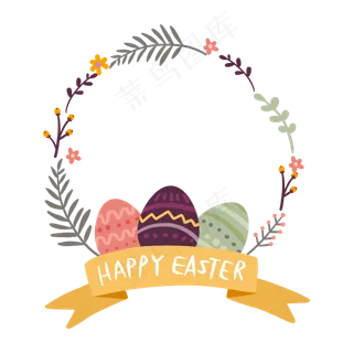 复活节彩蛋边框PNG免抠素材