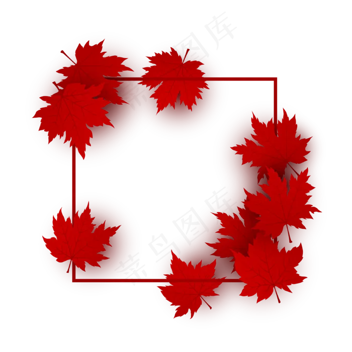 枫叶618电商装饰边框(786X786)eps,ai矢量模版下载
