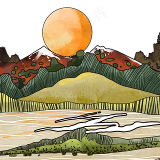 浮世绘风景手绘 浮世绘风景手绘