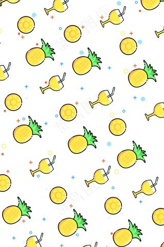 手绘菠萝底纹装饰