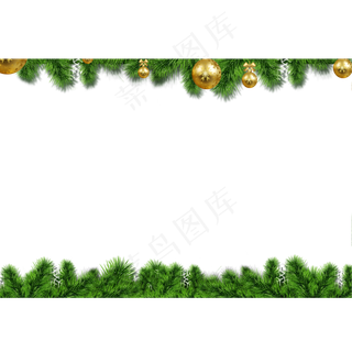 圣诞树装饰边框,免抠元素