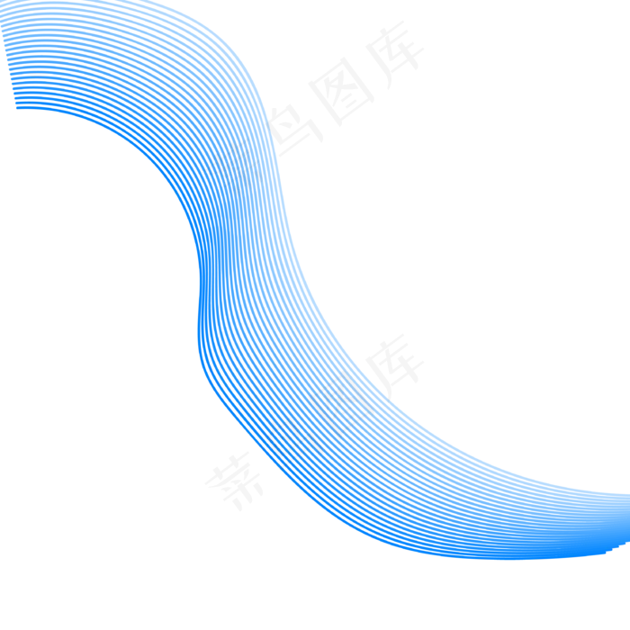 手绘蓝色科技动感线条,免抠元素(3200X3543(DPI:300))ai矢量模版下载