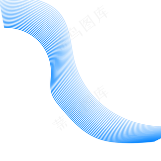 手绘蓝色科技动感线条,免抠元素