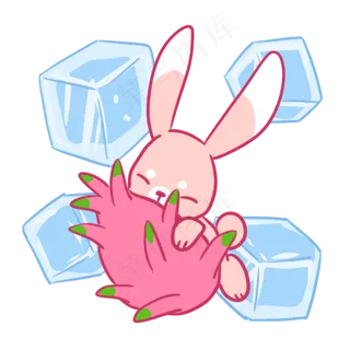 兔兔火龙果冰块